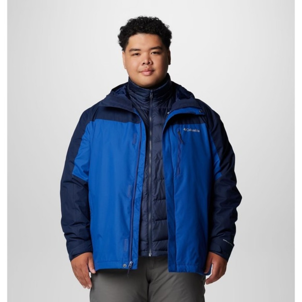 Columbia Men's Whirlibird V Interchange 3 in 1 Hooded Ski Jacket Blue 4X Big NEW